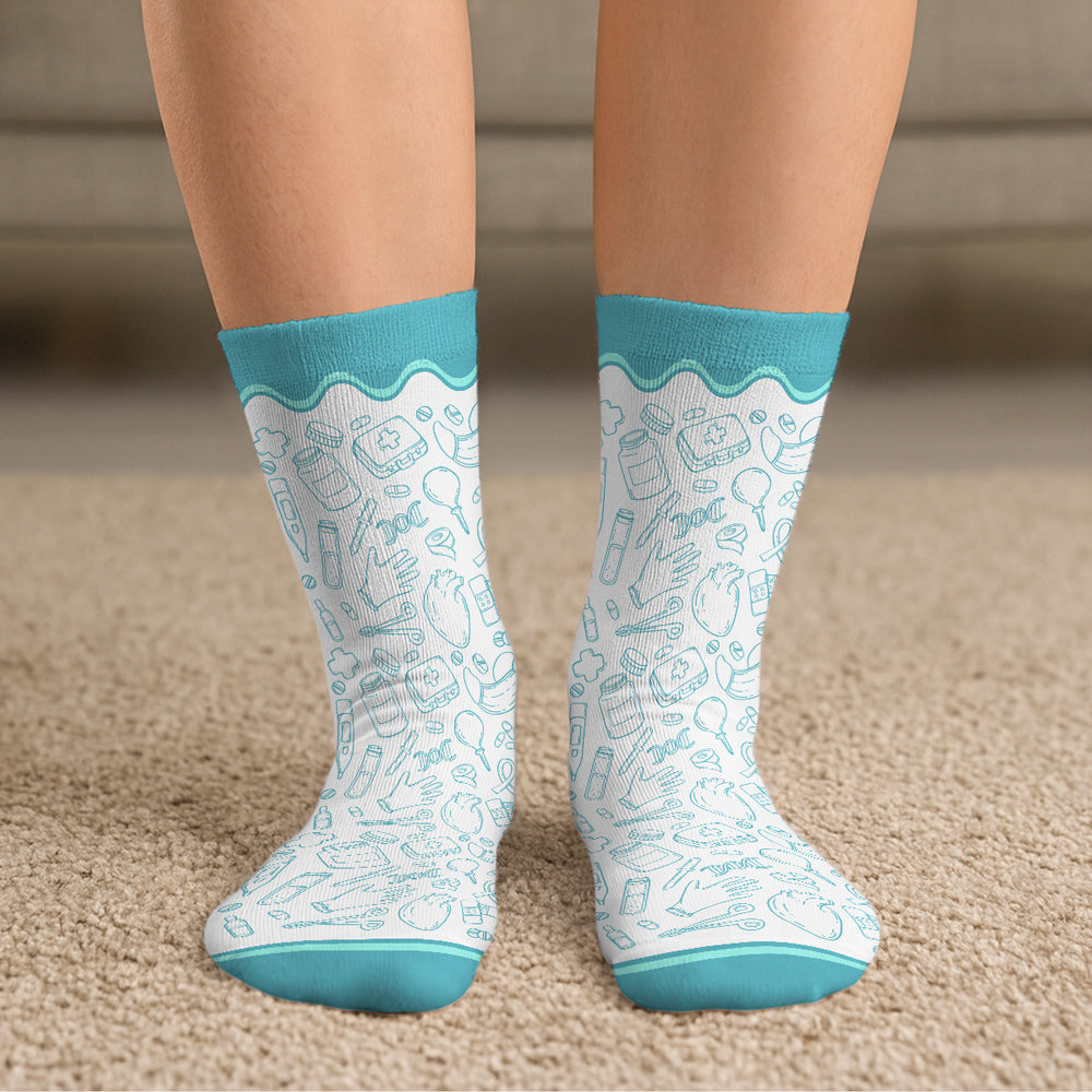 Proud To Be A Nurse - Personalized Custom Crew Socks