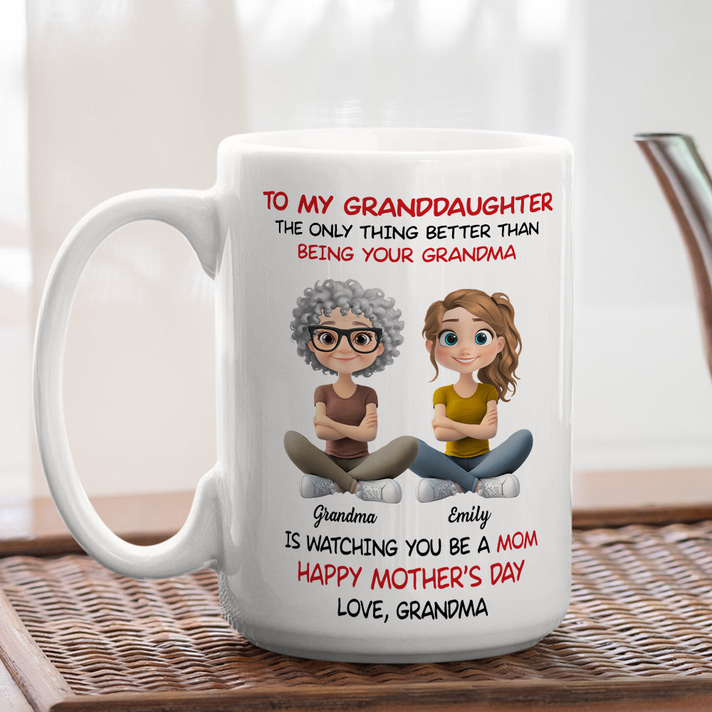 To My Granddaughter Cartoonize - Personalized Custom Coffee Mug