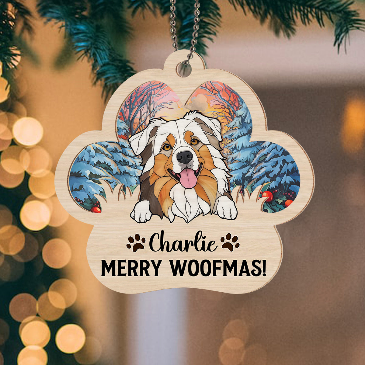 Holiday Cheer - Personalized Custom Suncatcher Ornament