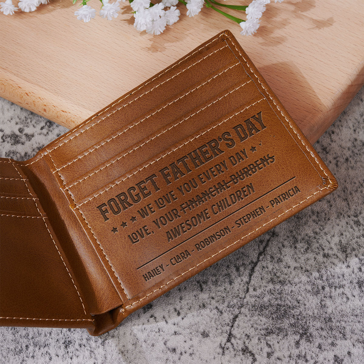 Love You Every Day - Personalized Custom Printed Men Leather Wallet
