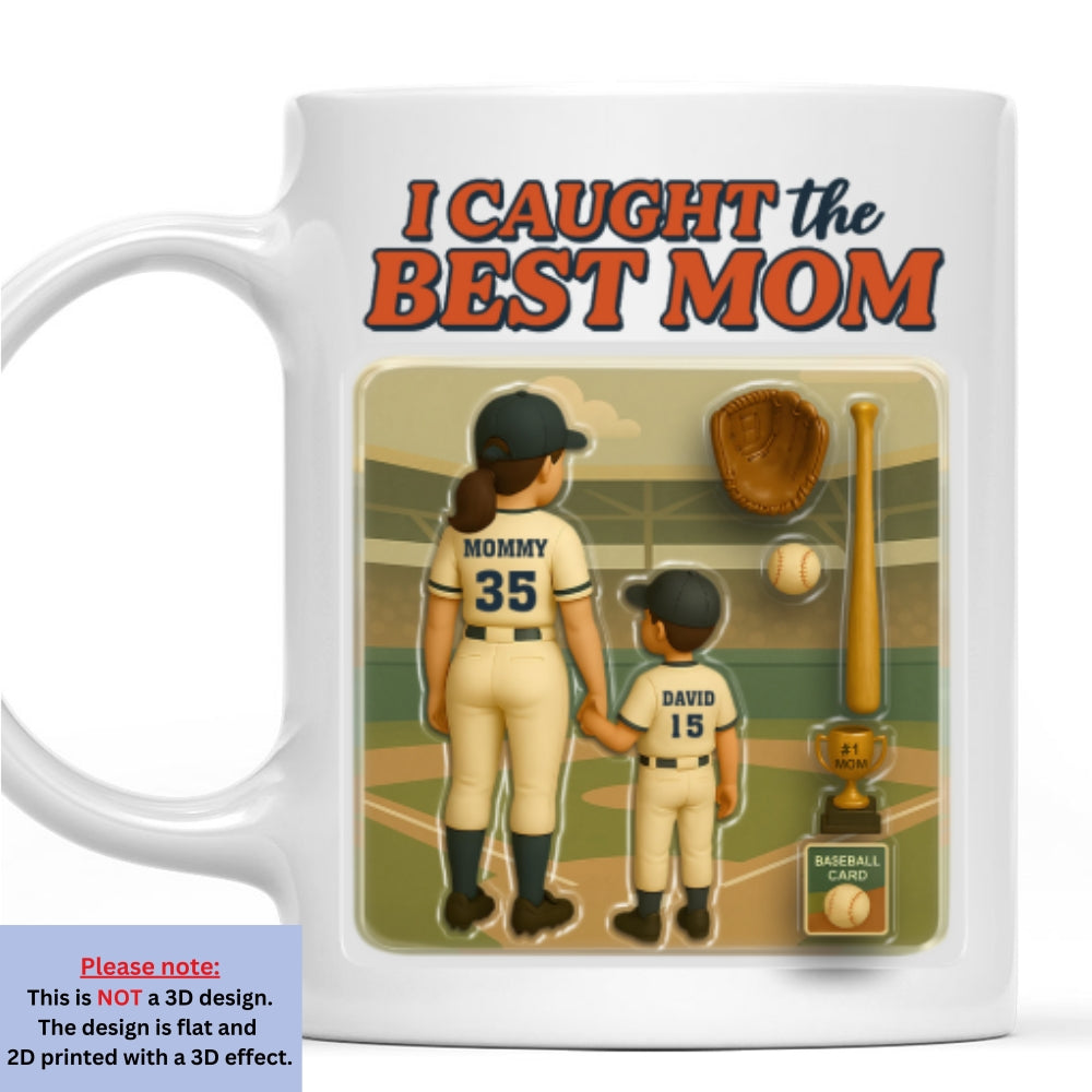 We Caught The Best Mom Baseball - Personalized Custom Coffee Mug