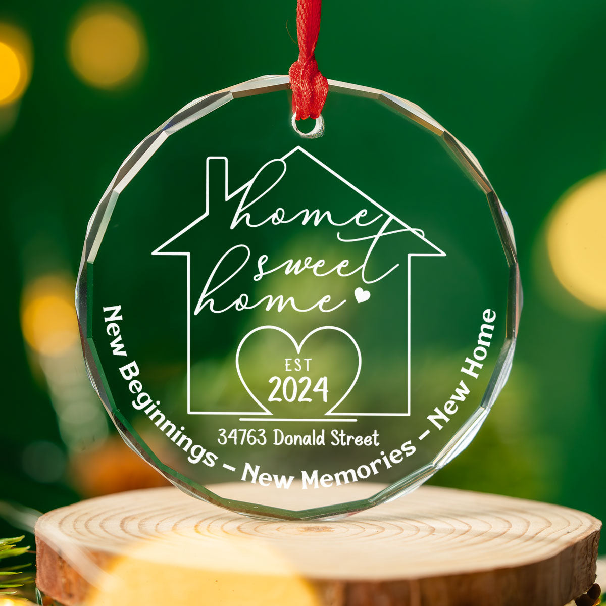 Home Sweet Home - Personalized Custom Glass Ornament