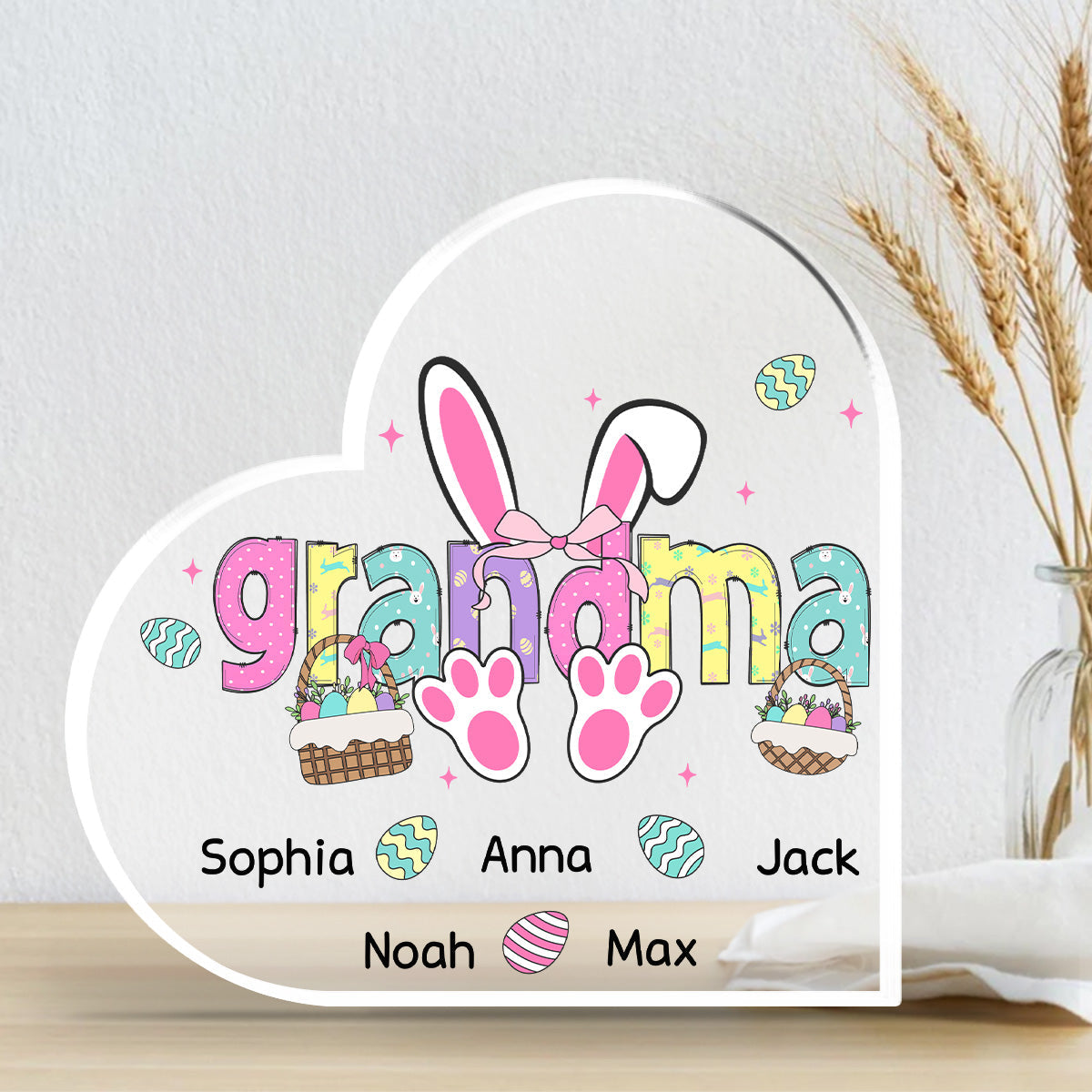 Easter Bunny Coquette Bow - Personalized Custom Acrylic Plaque