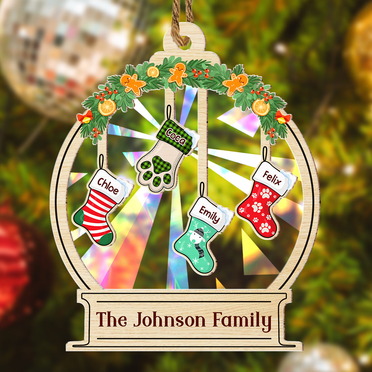 Our Family - Personalized Custom Rainbow Ornament