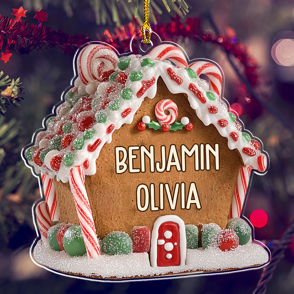 Gingerbread House - Personalized Custom Acrylic Ornament