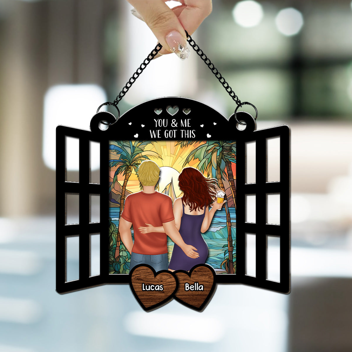 First Kiss - Personalized Custom Suncatcher