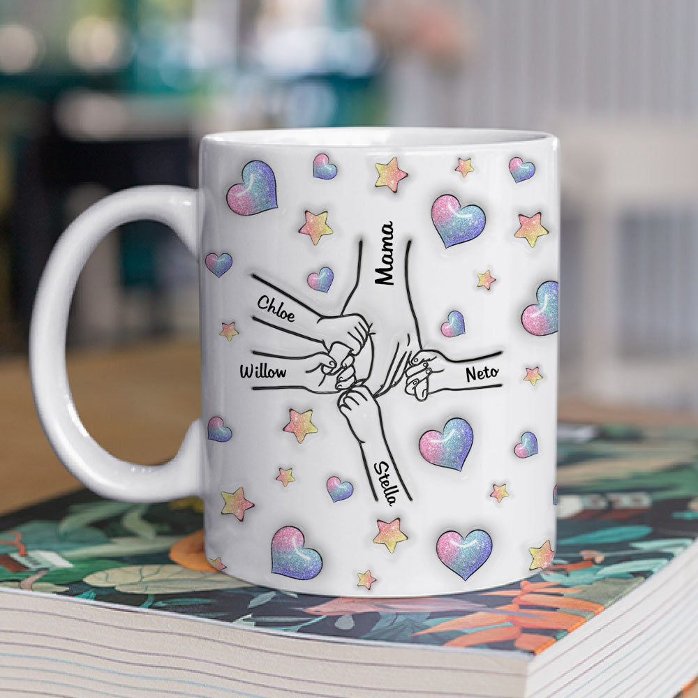 Mom You Hold Our Hearts - Personalized Custom 3D Inflated Effect Mug
