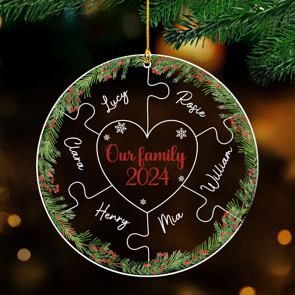 Merry And Bright - Personalized Custom Acrylic Ornament