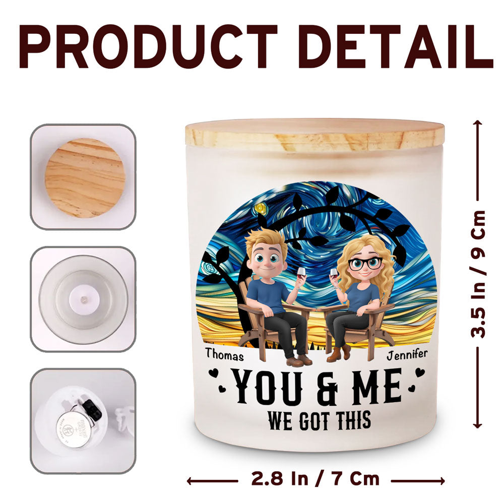 We Got This - Personalized Custom Glass Jar With LED Candle