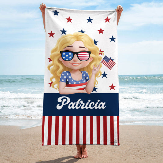 Girl Loves Beach - Personalized Custom Beach Towel