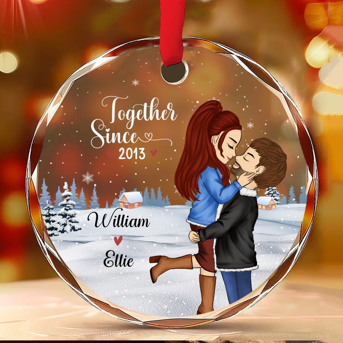 Our First Christmas 2024 - Personalized Custom Glass Ornament