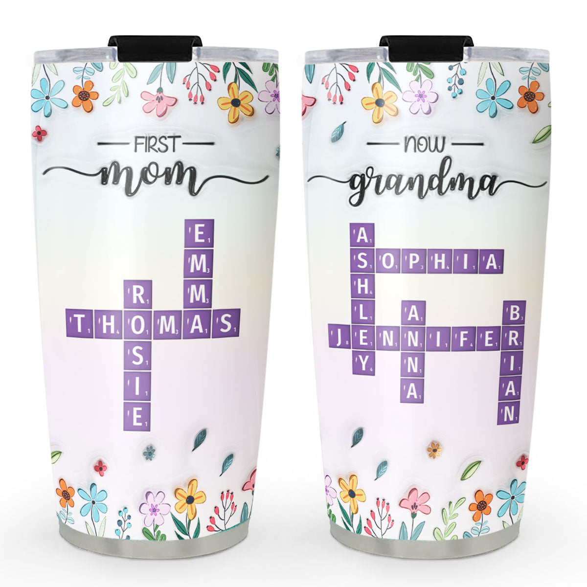 New Style First Mom Now Grandma - Personalized Custom 3D Inflated Effect Tumbler