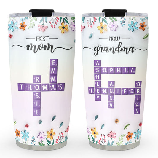 New Style First Mom Now Grandma - Personalized Custom 3D Inflated Effect Tumbler
