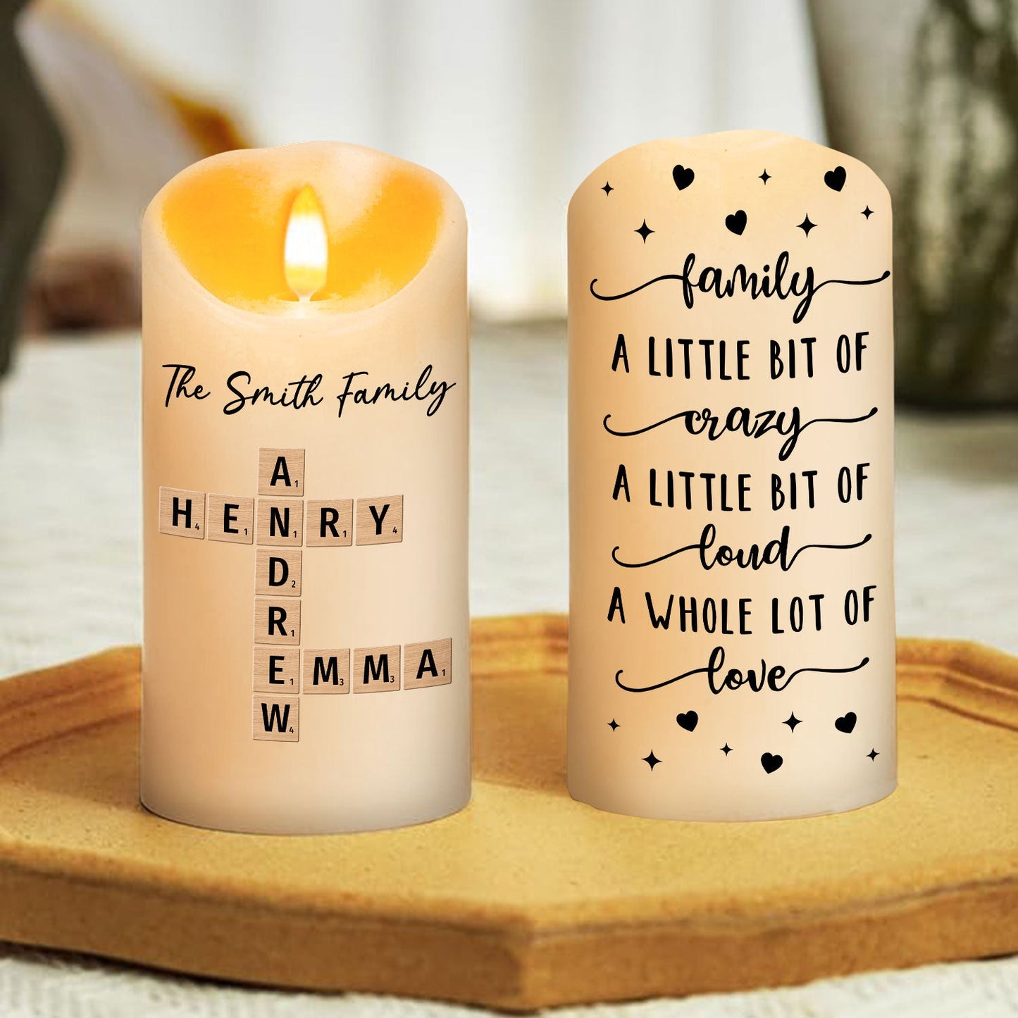 Family A Whole Lot Of Love  - Personalized Custom LED Candle