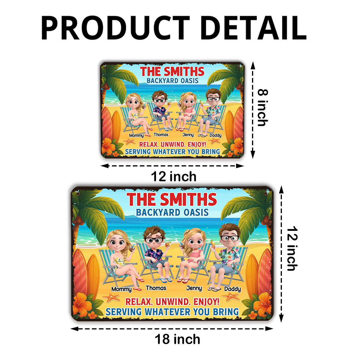 Welcome To Our Family Backyard Oasis - Personalized Custom Metal Sign