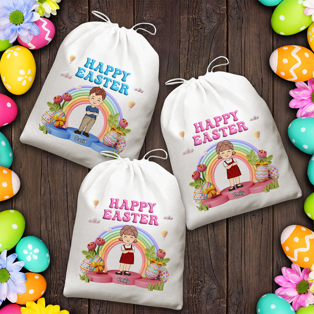 Happy Easter Rainbow - Personalized Custom Favor Bag