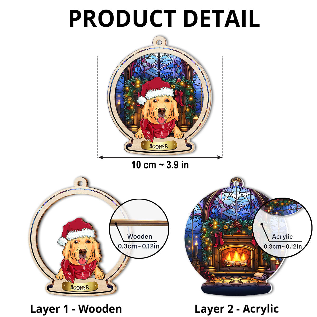 Snow Globe Dog - Personalized Custom Suncatcher Ornament