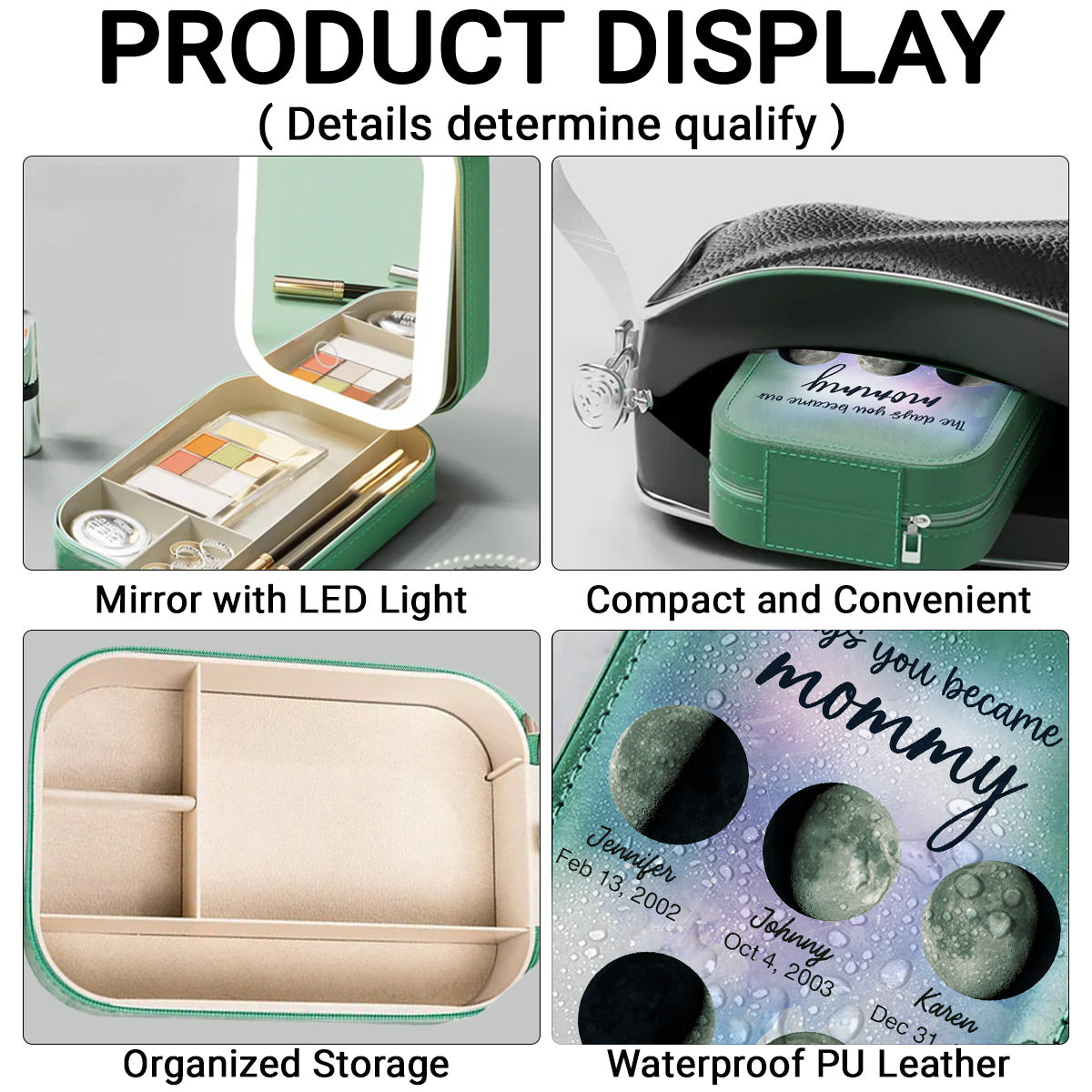 The Days You Became Our Mommy - Personalized Custom Jewelry Box With LED Mirror