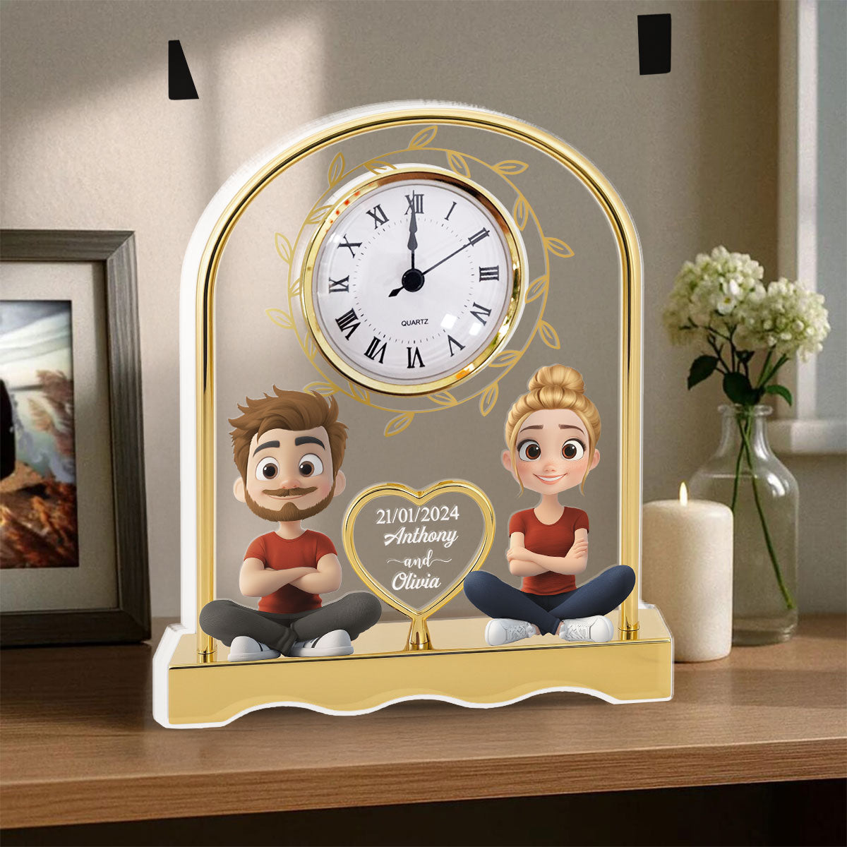 Together Forever - Personalized Custom Acrylic Desk Clock Plaque