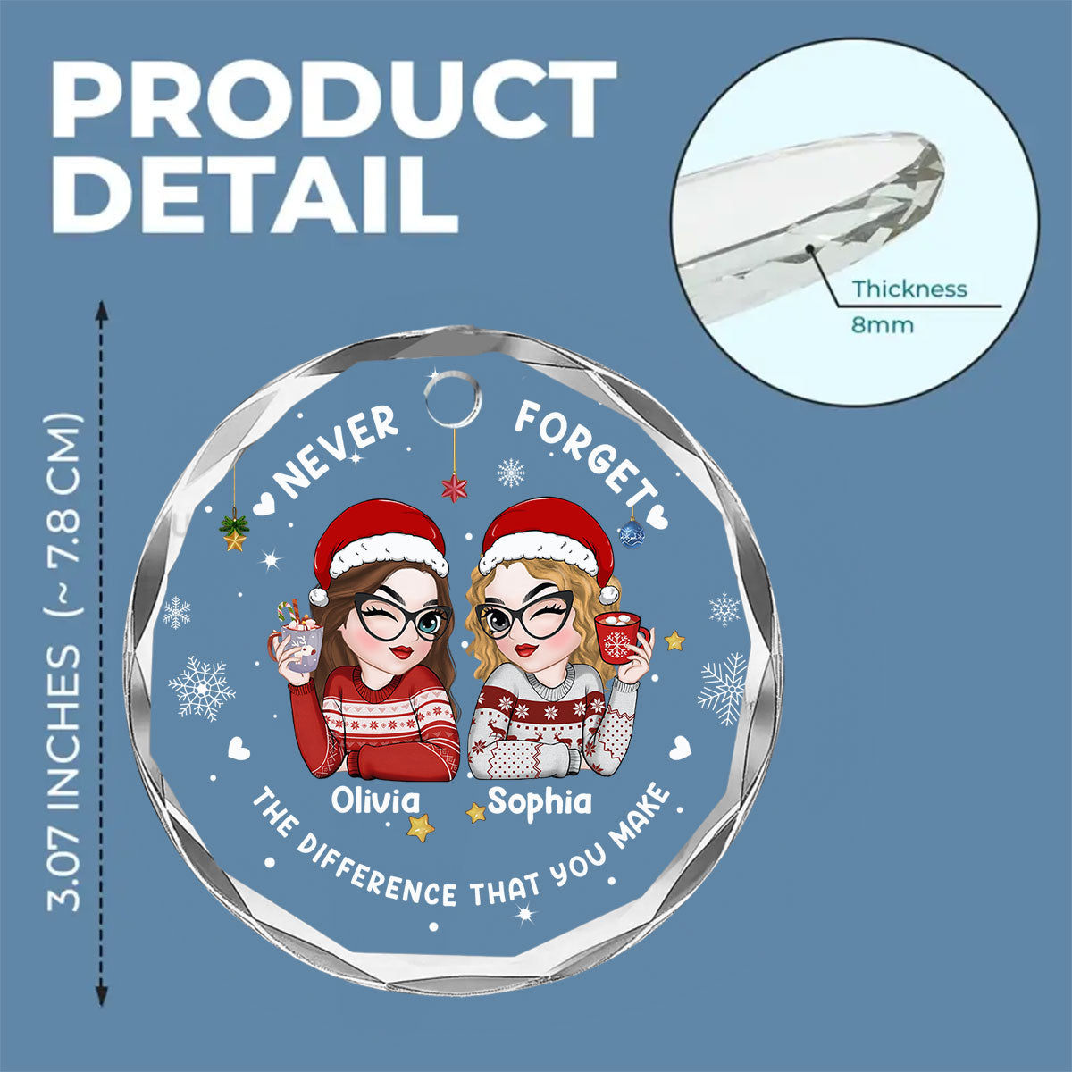 Coworker Forever - Personalized Custom Glass Ornament