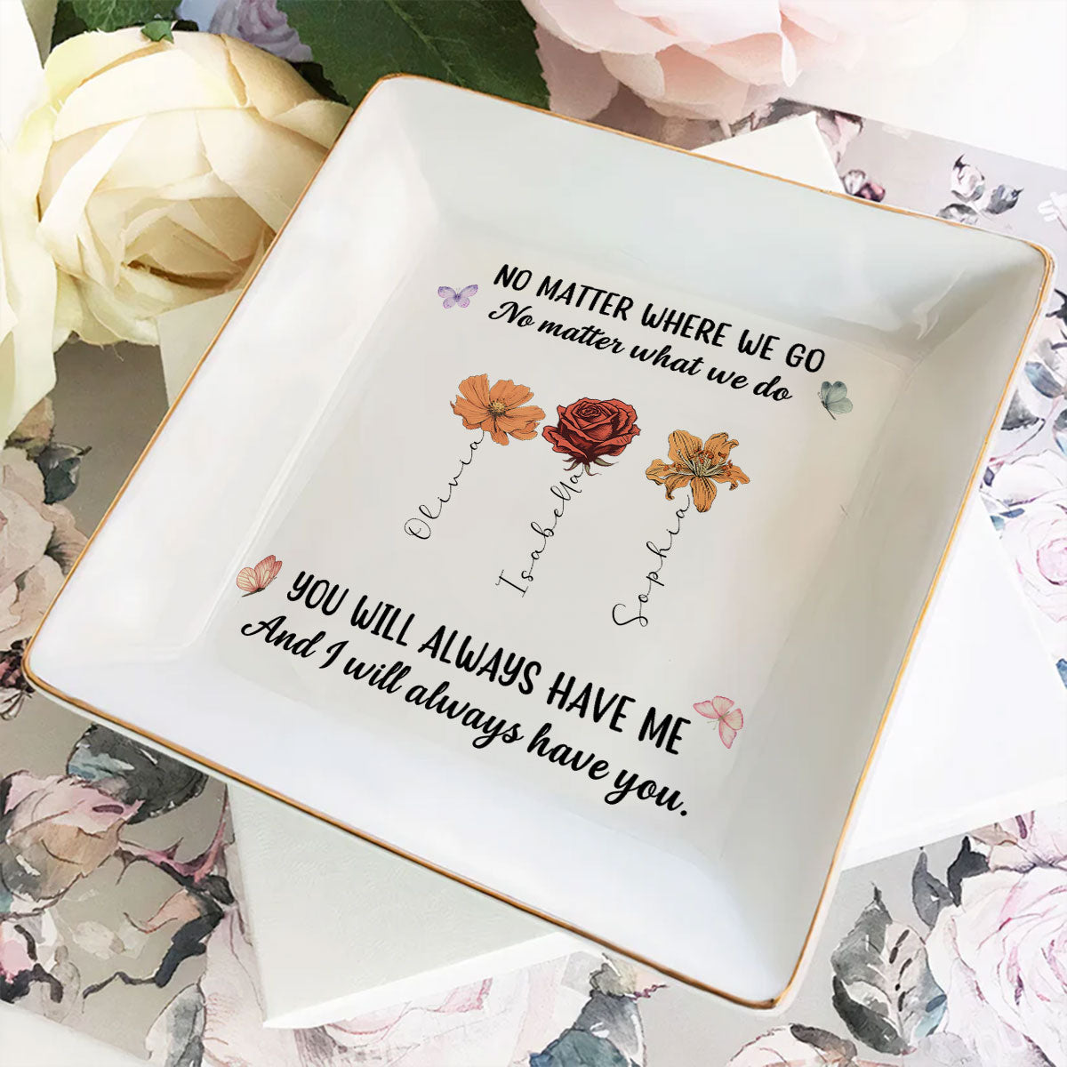 No Matter Where We Go Friendship - Personalized Custom Jewelry Dish