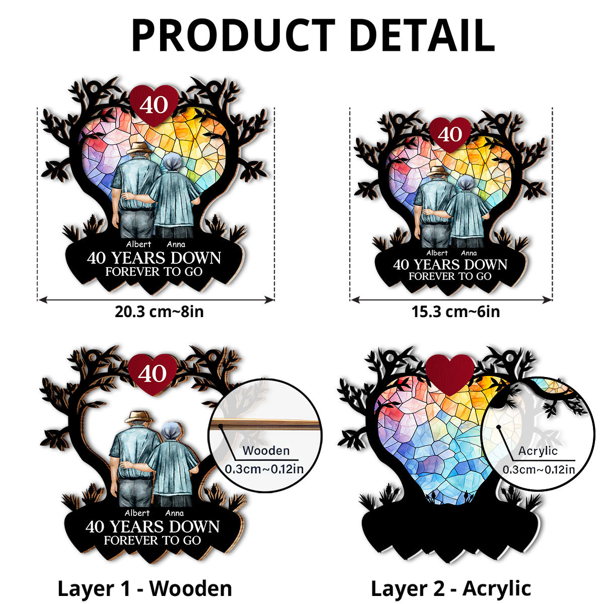 Many Years Down Forever To Go - Personalized Custom Suncatcher