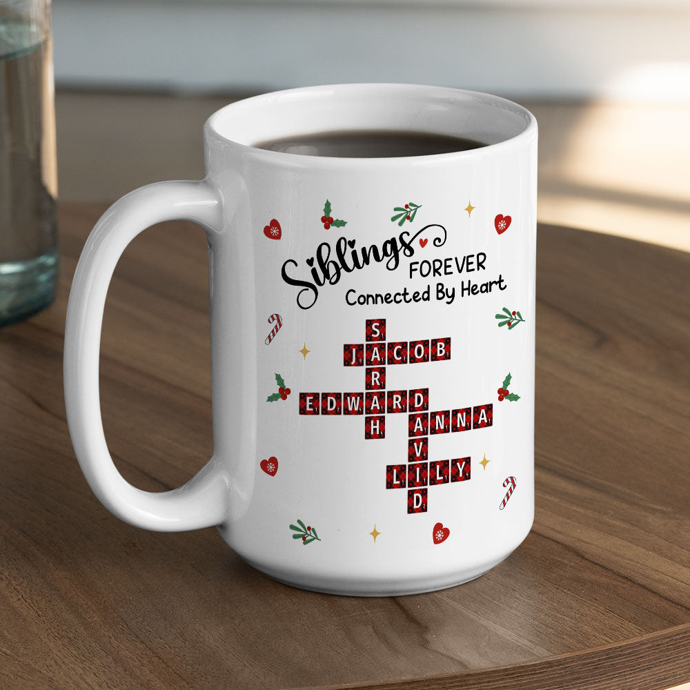Family Connected By Heart - Personalized Custom Coffee Mug
