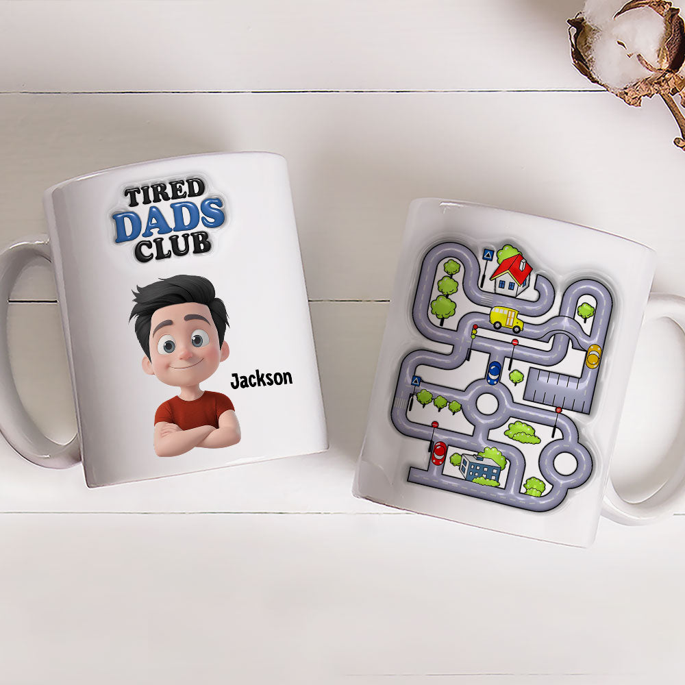 Tired Dads Club - Personalized Custom 3D Inflated Effect Mug