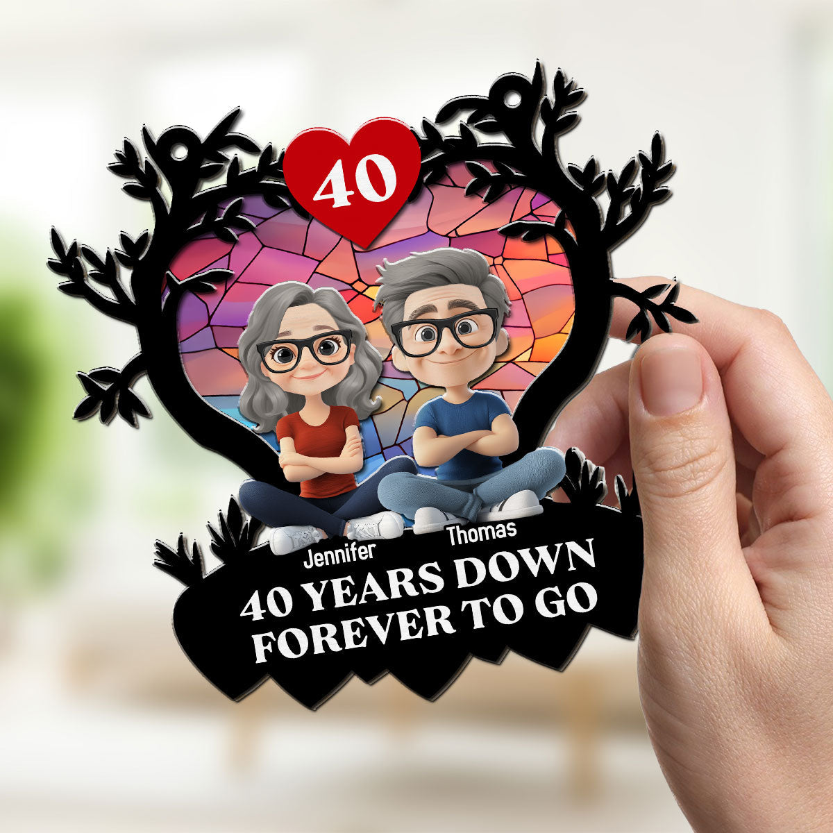 Many Years Down Forever To Go - Personalized Custom Suncatcher