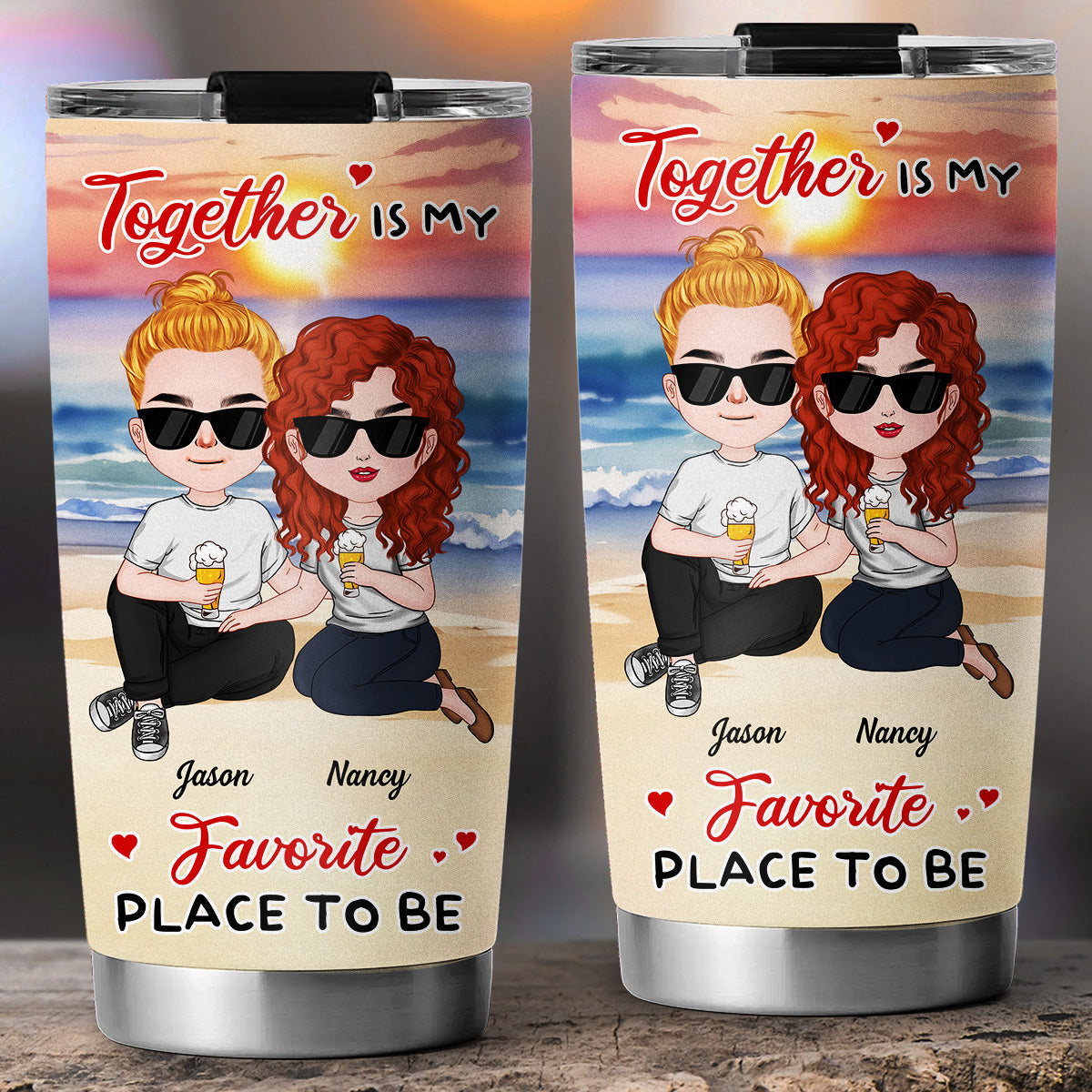 Together Is My Favorite Place To Be - Personalized Custom Tumbler