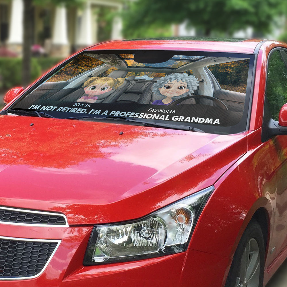 I Am A Professional Grandma - Personalized Custom Car Sunshade