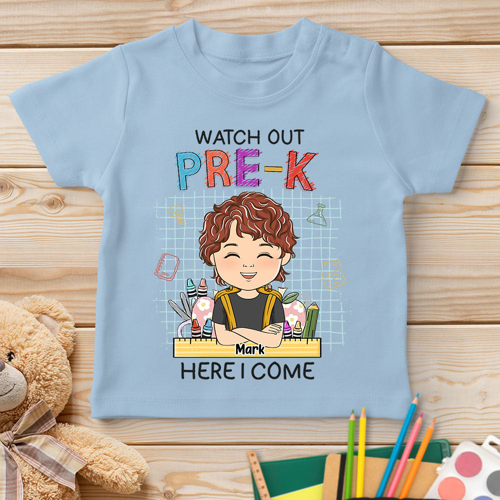 Watch Out First Grade Here I Come - Personalized Custom Youth T-shirt