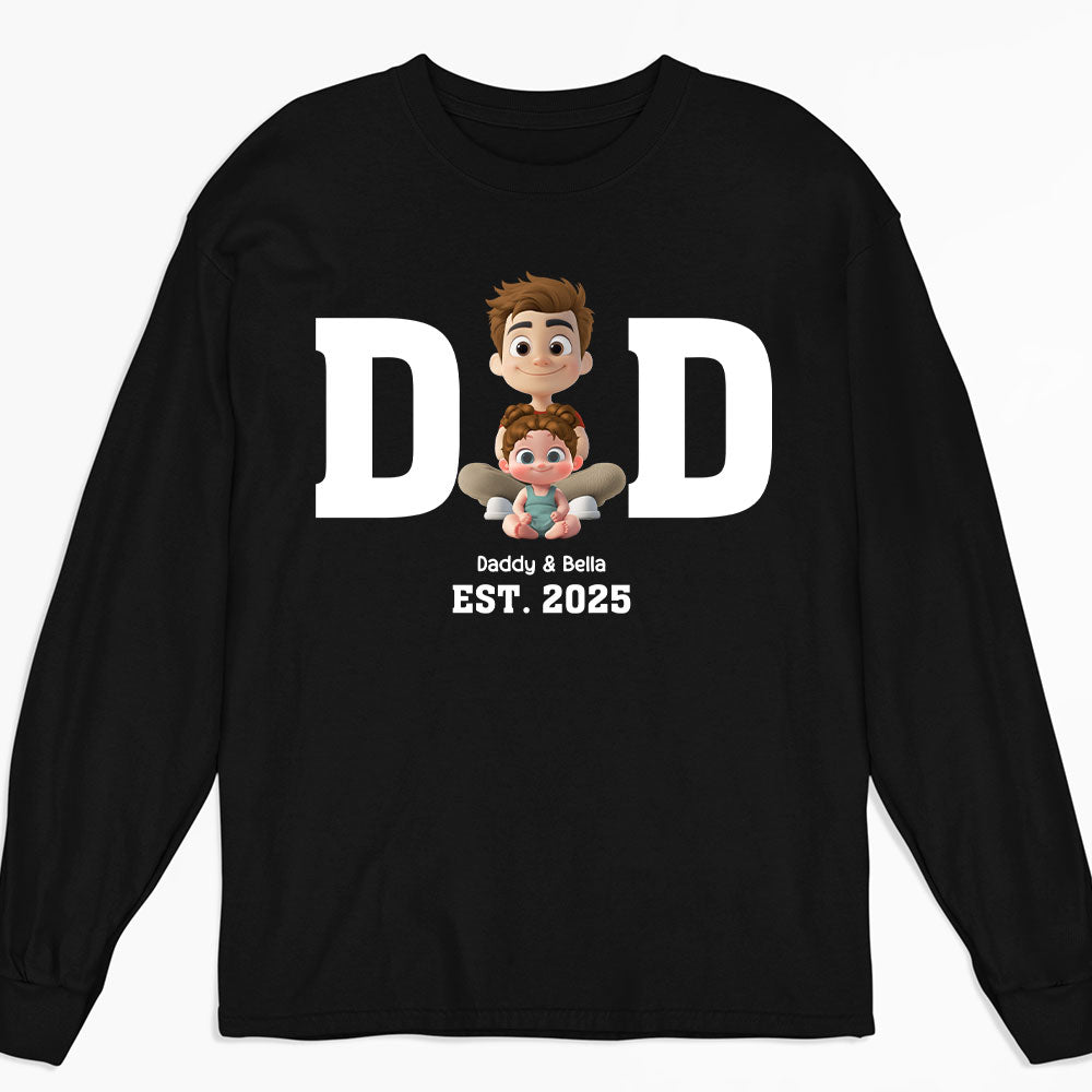 Happy Kids With Dad - Personalized Custom Shirt