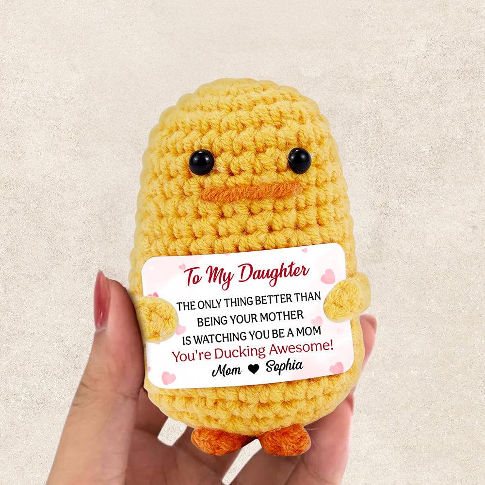 You Are Ducking Awesome - Personalized Custom Duck Crocheted Plushie With Message
