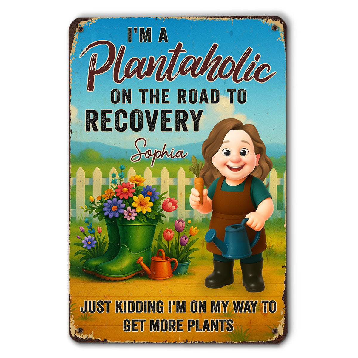 I Am A Plantaholic - Personalized Custom Metal Sign