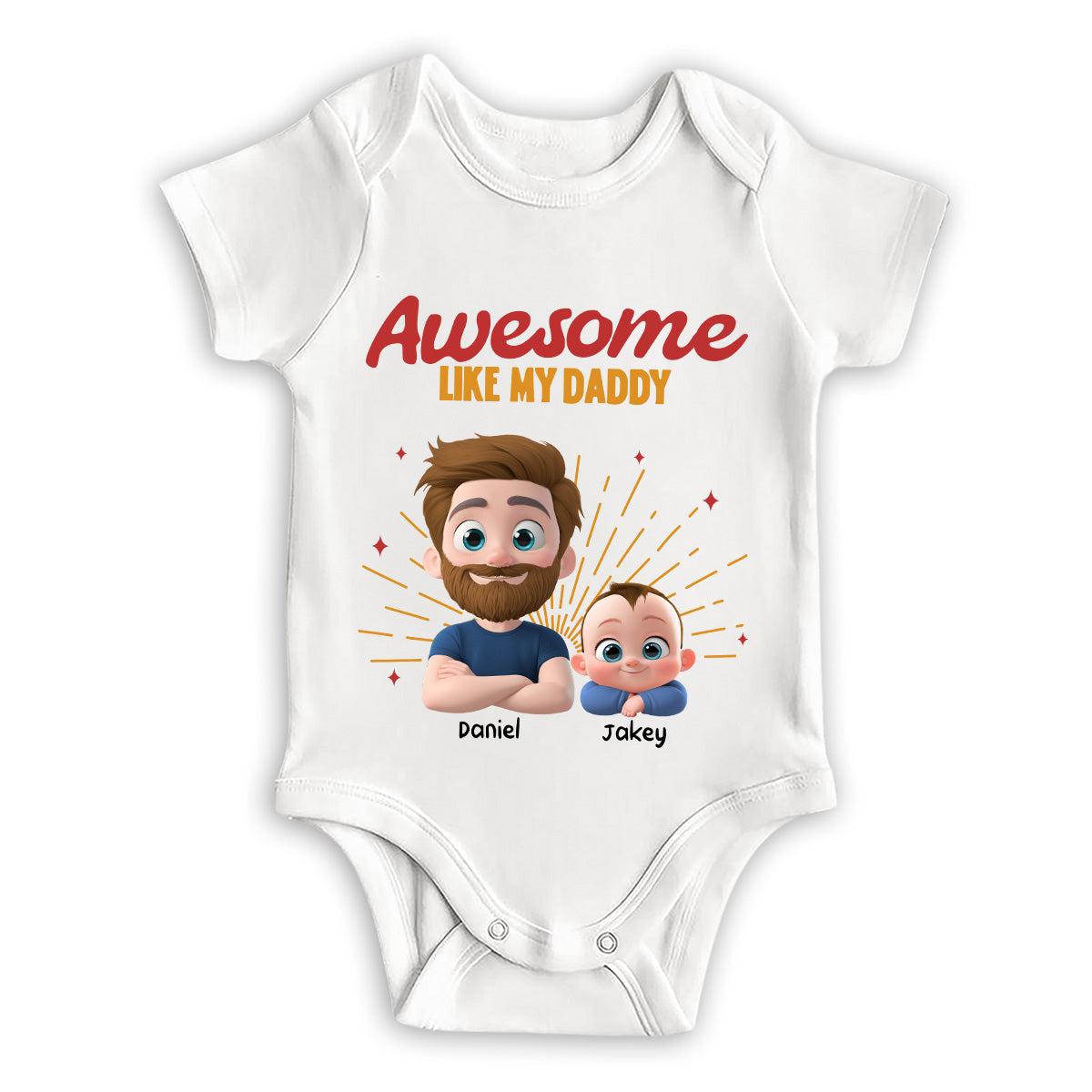 Awesome Baby Dad - Personalized Custom T-Shirt And Onesie