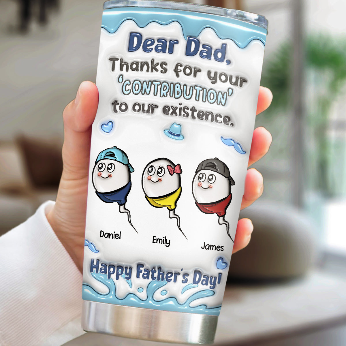 Thanks For The Contribution - Personalized Custom 3D Inflated Effect Tumbler