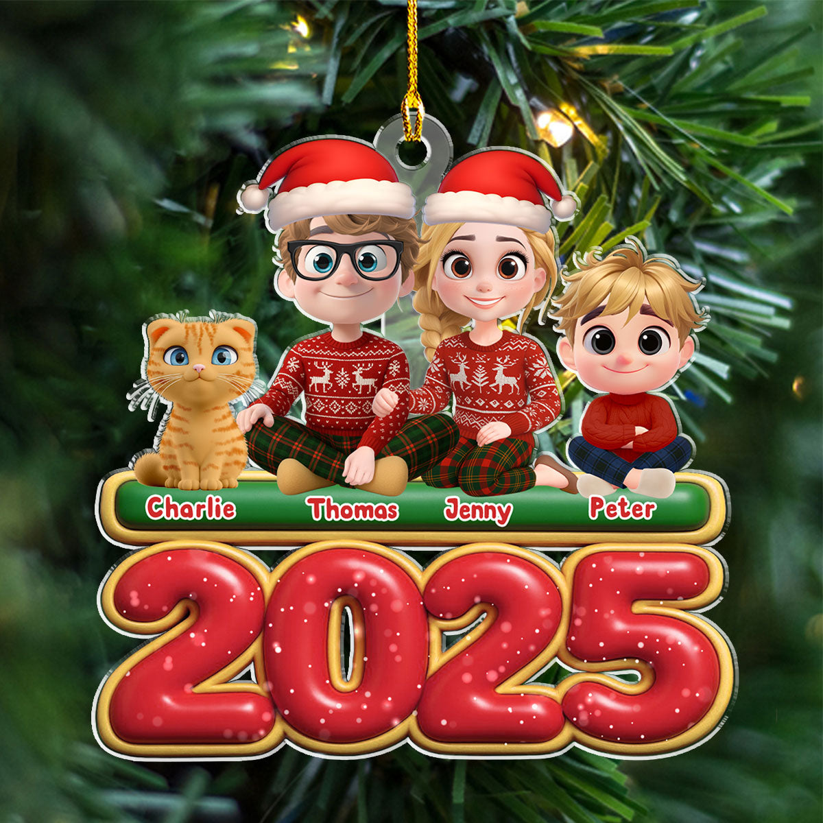 We And Our Kids Cat Version - Personalized Custom Acrylic Ornament