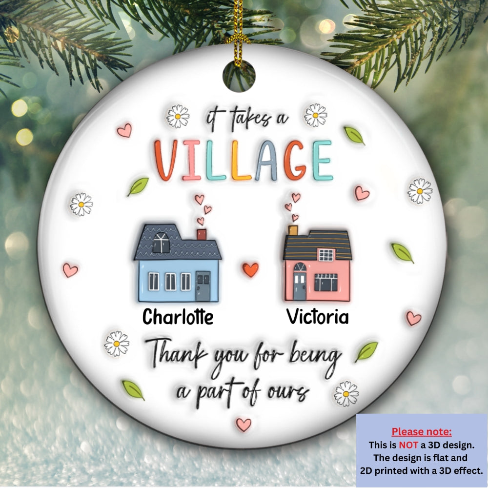 Thank You For Being A Part Of Ours - Personalized Custom 3D Inflated Effect Ceramic Ornament