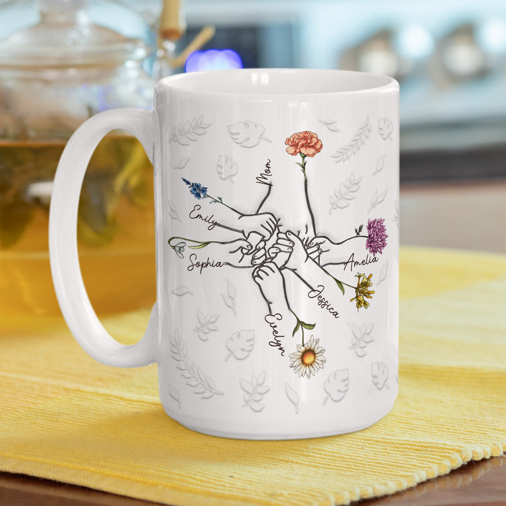 Hand In Hand, Heart In Heart - Personalized Custom 3D Inflated Effect Mug