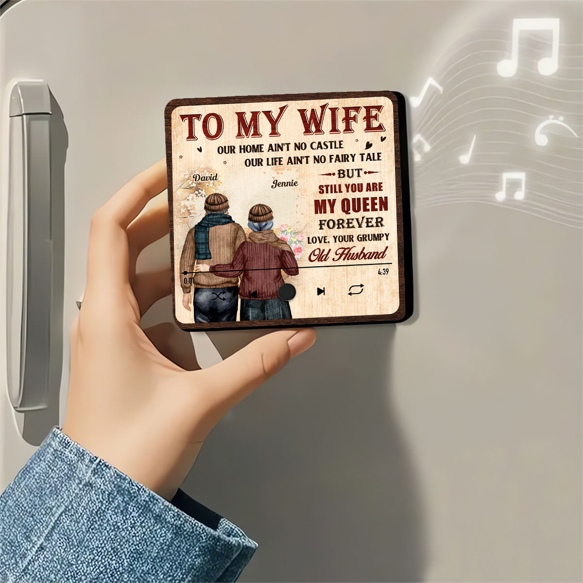 To My Wife - Personalized Custom Music Fridge Magnet