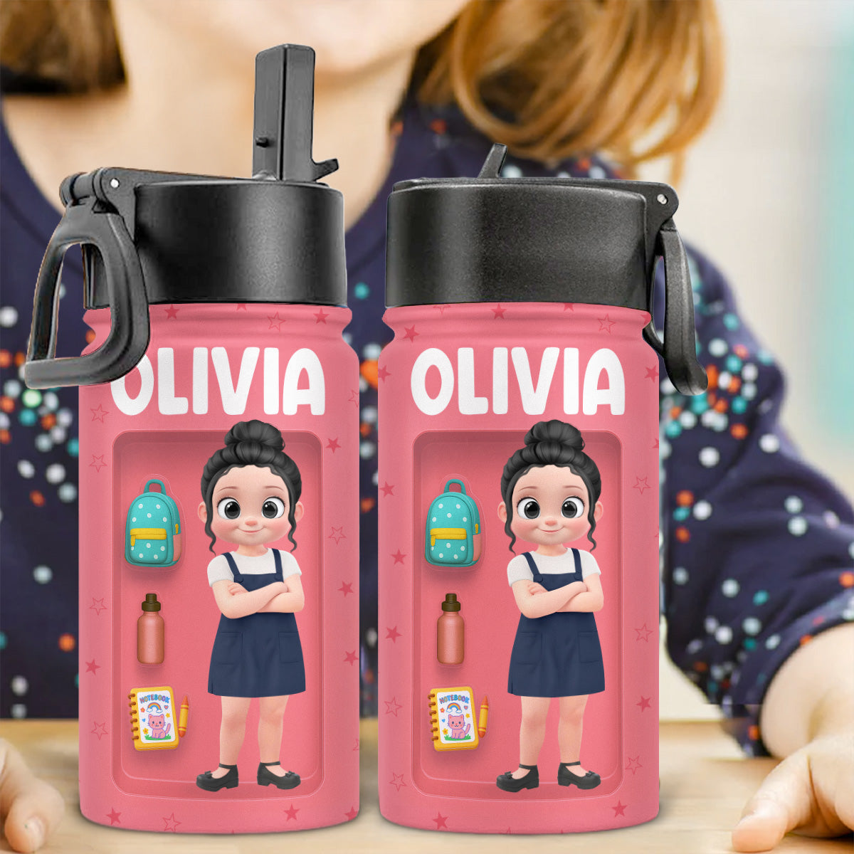 Kid Back To School - Personalized Custom Kids Water Bottle