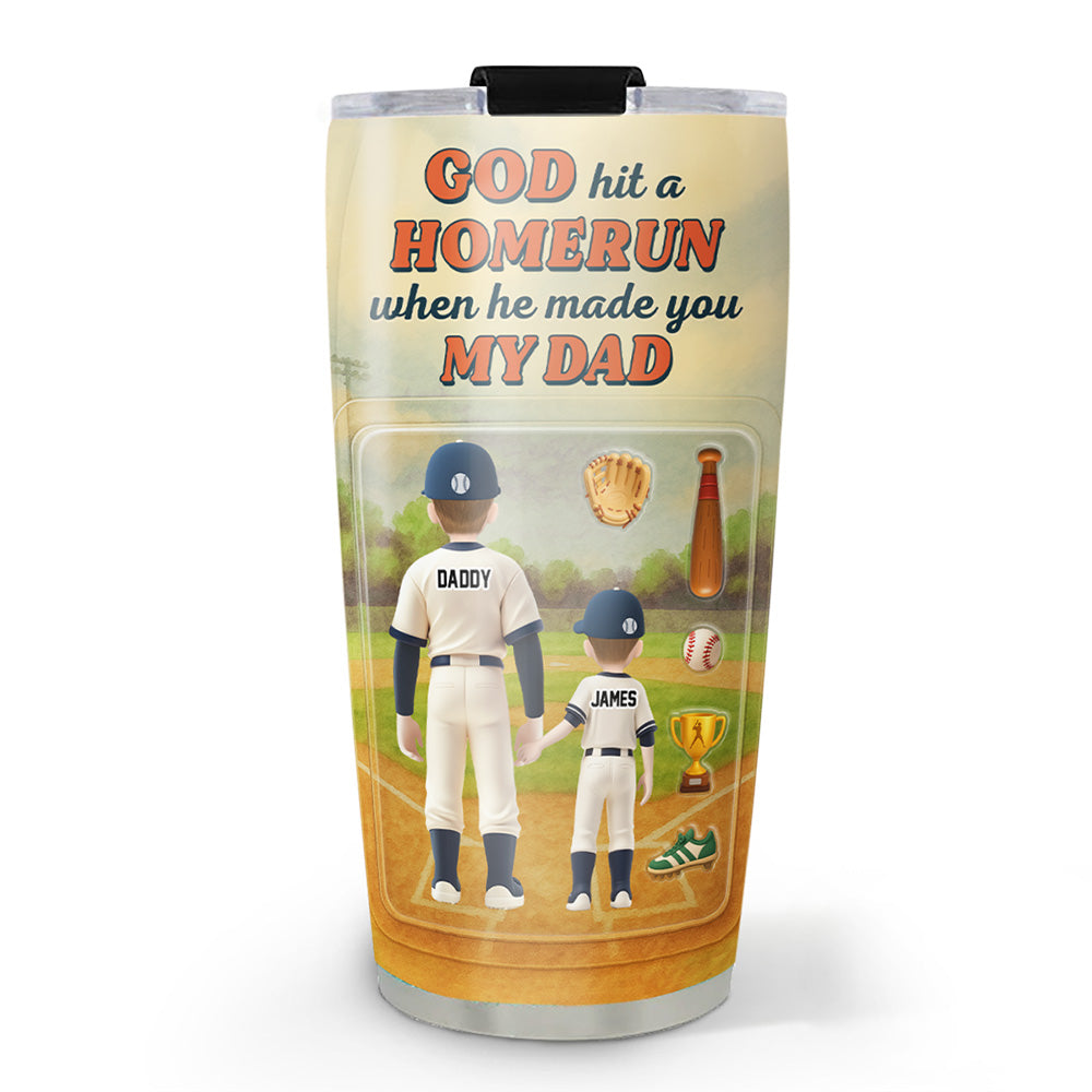God Made A Home Run - Personalized Custom Tumbler
