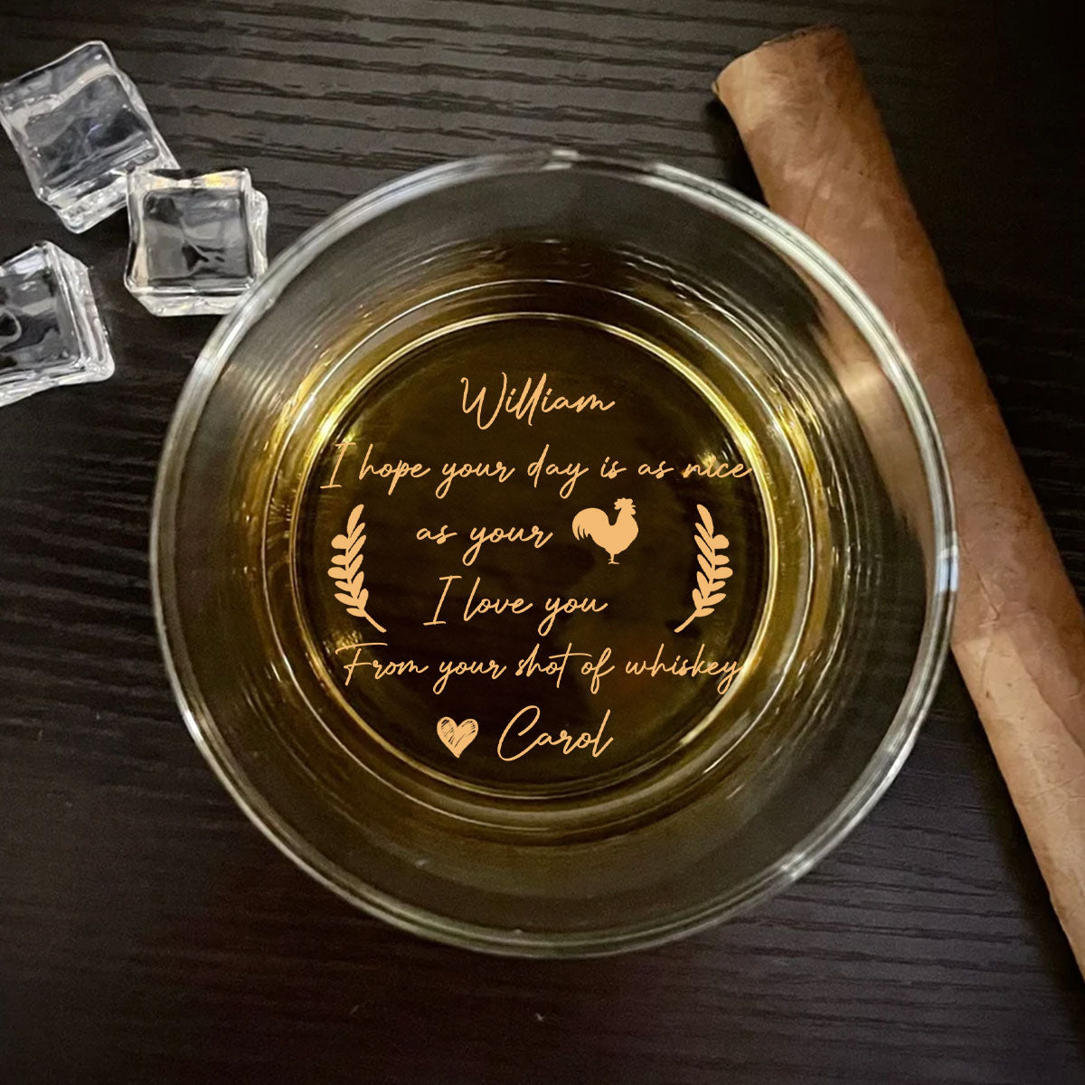 Nice Day - Personalized Custom Engraved Whiskey Glass