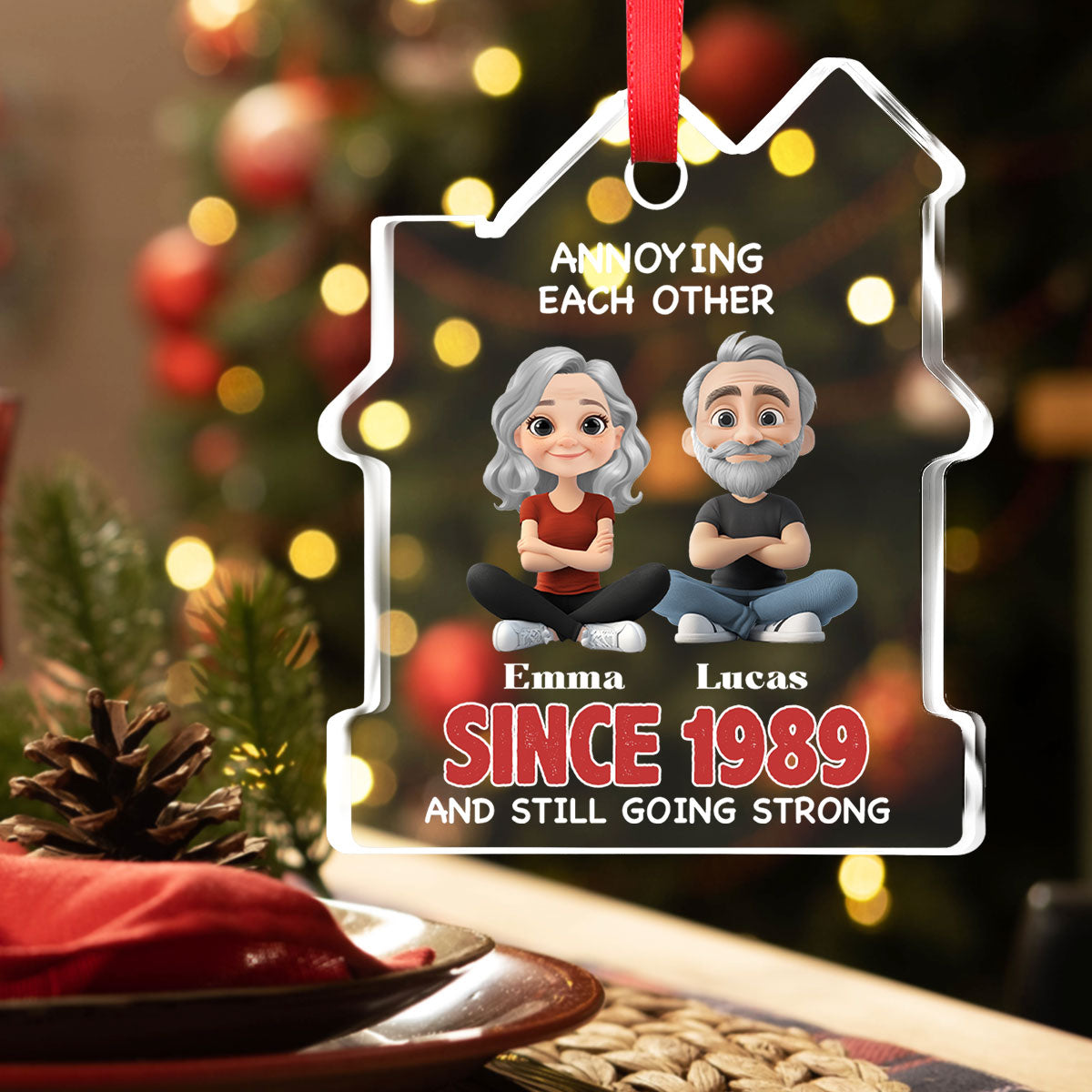 Together Forever - Personalized Custom House Shaped Glass Ornament