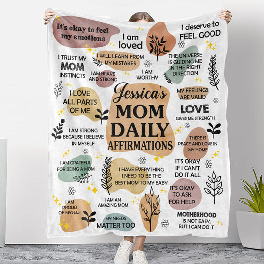 Daily Affirmations - Personalized Custom Fleece Blanket
