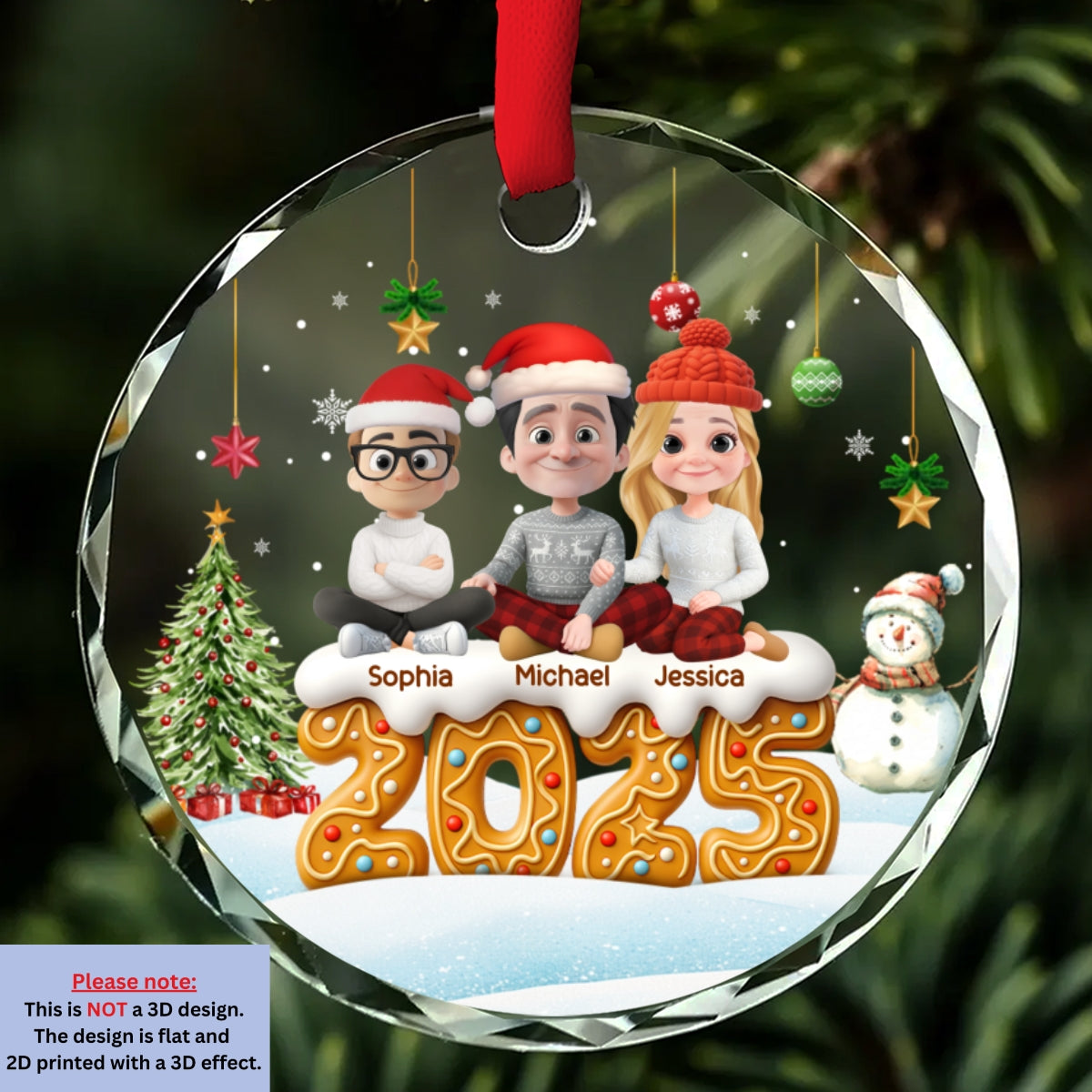 Family Of This Year - Personalized Custom Glass Ornament