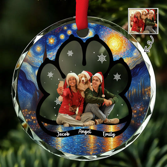 Here With Each Other Photo - Personalized Custom Glass Ornament