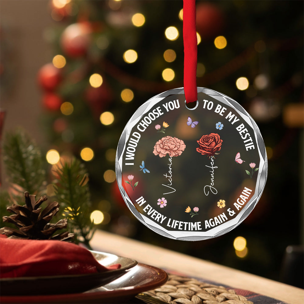 Choose You To Be My Sister - Personalized Custom Glass Ornament