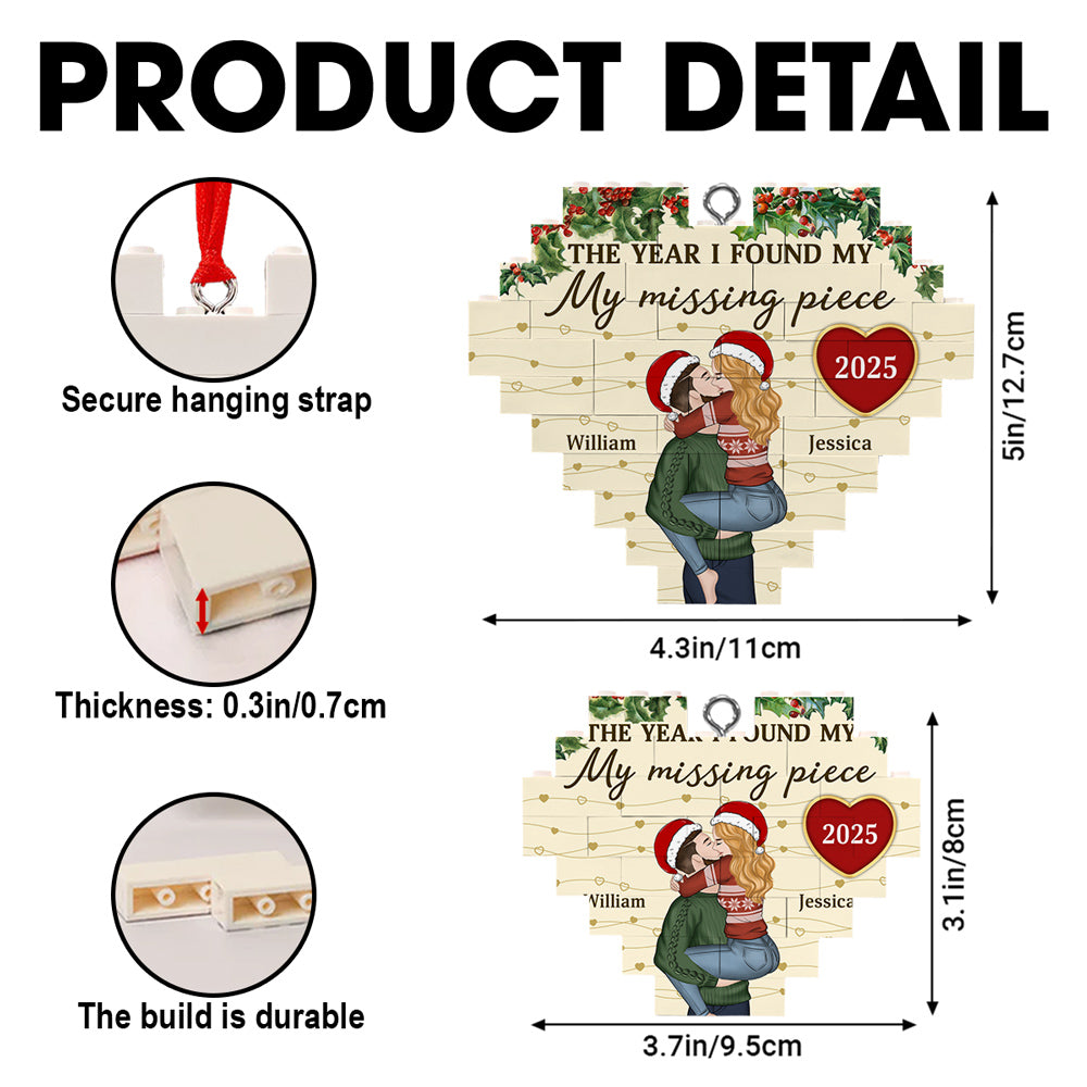 I Found My Missing Piece - Personalized Custom Heart Puzzle Ornament